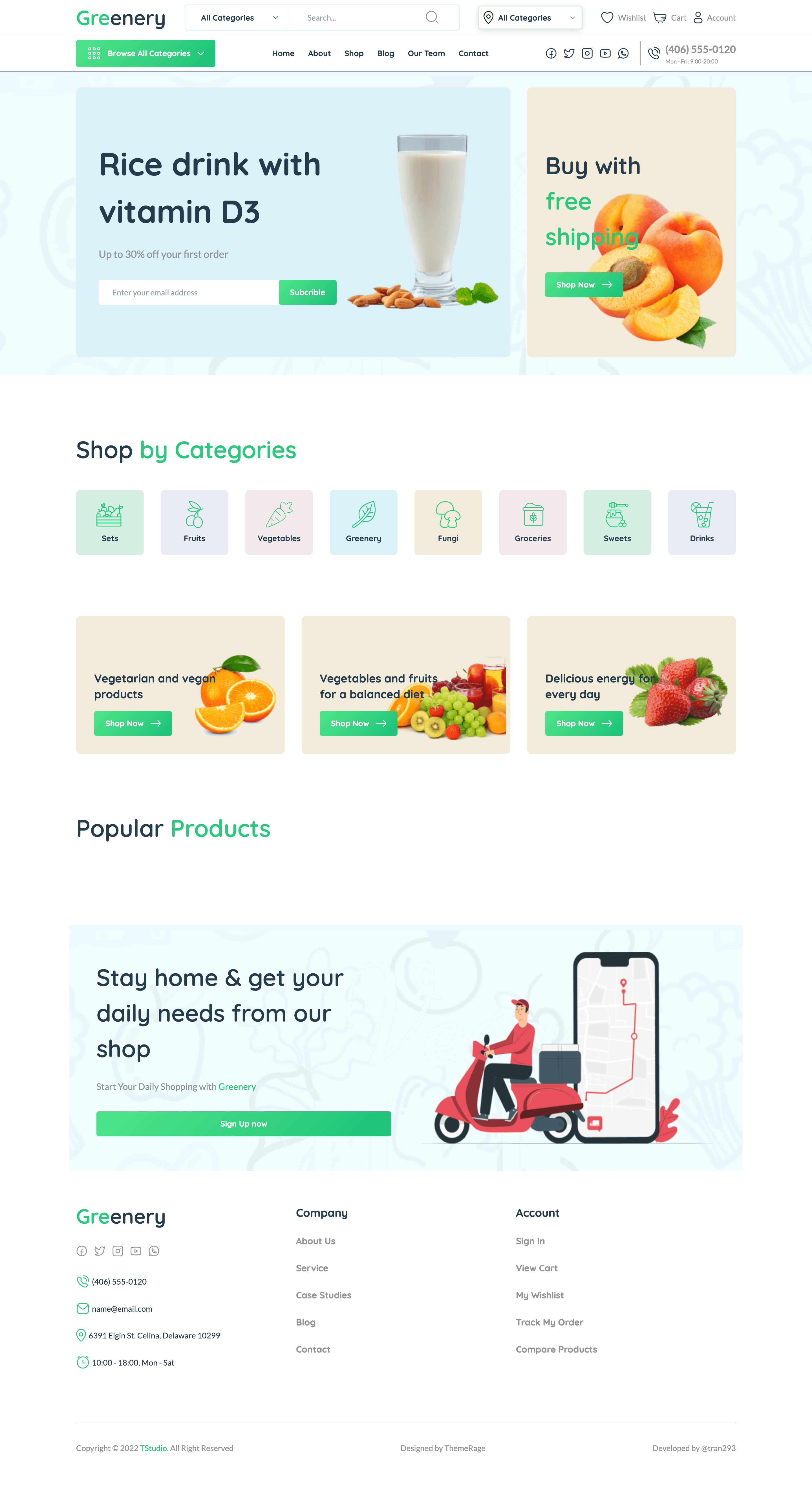Greenery - Fruit eCommerce Website