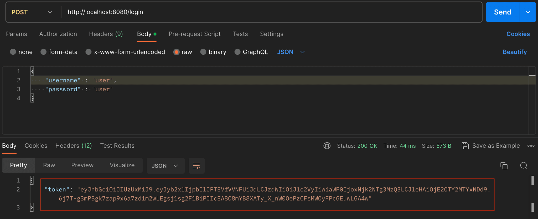 Đăng nhập và lấy token