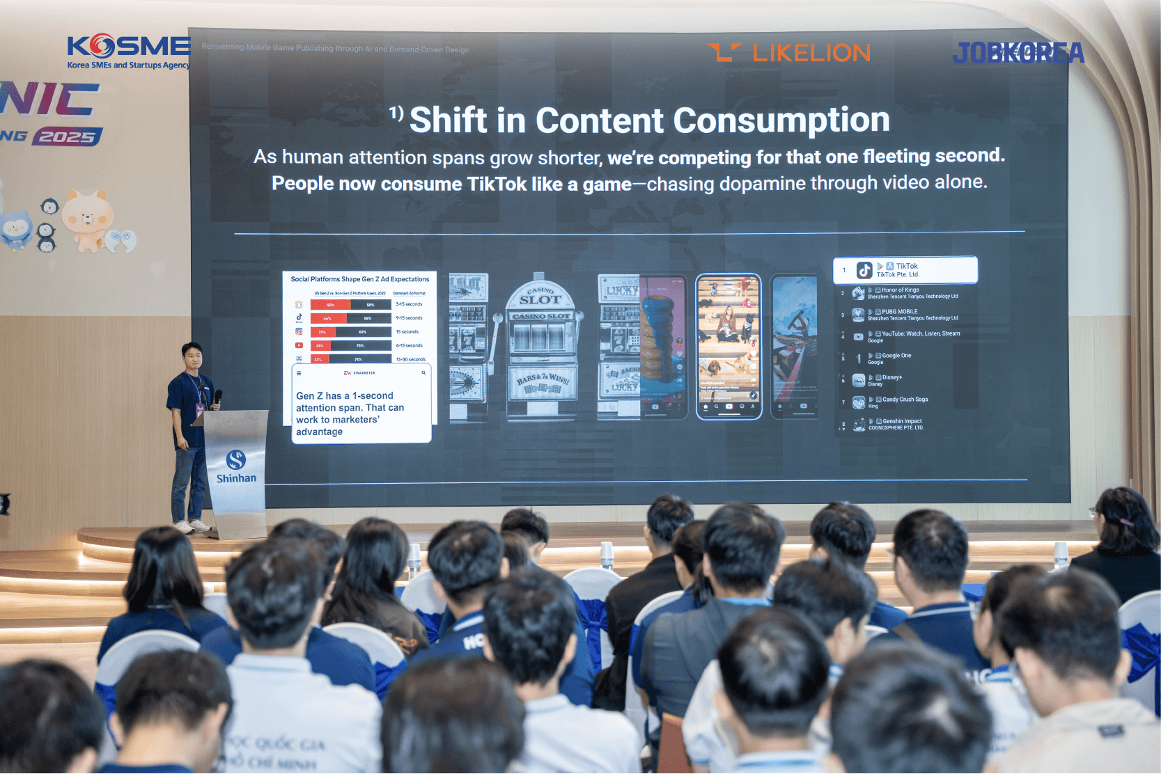 Phần diễn thuyết về ngành Game từ đại diện Supercent thu hút sự chú ý của khán giả Phần diễn thuyết về ngành Game từ đại diện Supercent thu hút sự chú ý của khán giả